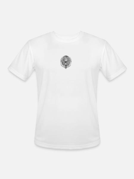 Skull Crest with Wings Emblem - Men's Moisture Wicking Performance T-Shirt - white