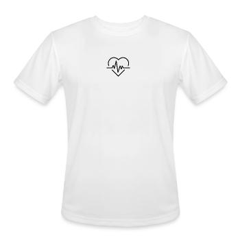 Pulse Heartline Icon - Men's Moisture Wicking Performance T-Shirt - white - Front - Jackson (183cm)