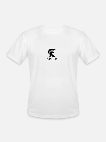 SPQR Helmet - Men's Moisture Wicking Performance T-Shirt - white