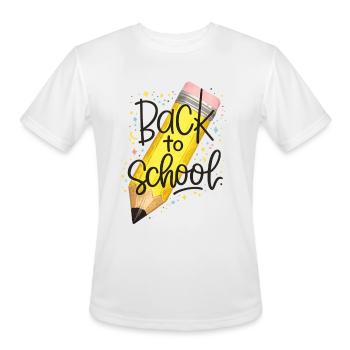BacktoSchool Pencil Art - Men's Moisture Wicking Performance T-Shirt - white - Front - Jackson (183cm)