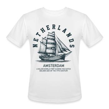 Amsterdam Netherlands Europe City - Men's Moisture Wicking Performance T-Shirt - white - Front - Jackson (183cm)