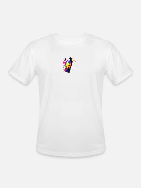 Rainbow Spray Paint Mascot - Men's Moisture Wicking Performance T-Shirt - white