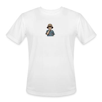 Shushing Kid in Bucket Hat - Men's Moisture Wicking Performance T-Shirt - white - Front - Jackson (183cm)