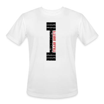 Scratch scratches strong text healthy train logo s - Men's Moisture Wicking Performance T-Shirt - white - Front - Jackson (183cm)