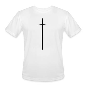 Celtic sword silhouette by Rones - Men's Moisture Wicking Performance T-Shirt - white - Front - Jackson (183cm)