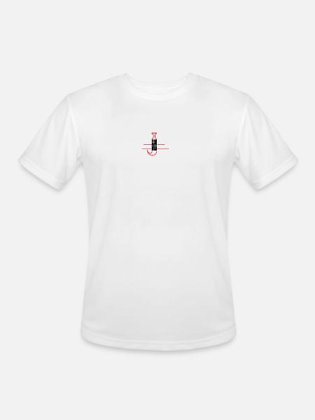 Neon Grid Microchip Icon - Men's Moisture Wicking Performance T-Shirt - white