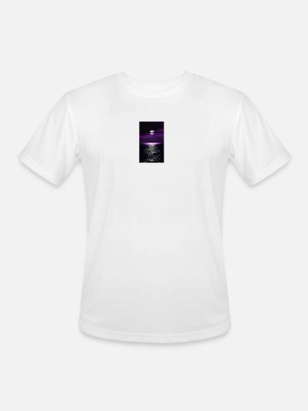 Moonlit Purple Ocean - Men's Moisture Wicking Performance T-Shirt - white
