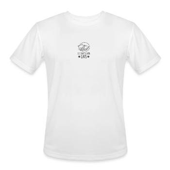 Cozy Cat in Circle with Pawprints - Men's Moisture Wicking Performance T-Shirt - white - Front - Jackson (183cm)