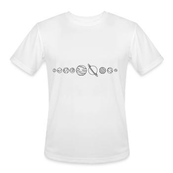 Planets - Men's Moisture Wicking Performance T-Shirt - white - Front - Jackson (183cm)