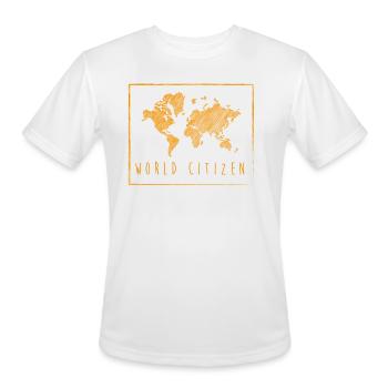 World citizen - global map - Men's Moisture Wicking Performance T-Shirt - white - Front - Jackson (183cm)