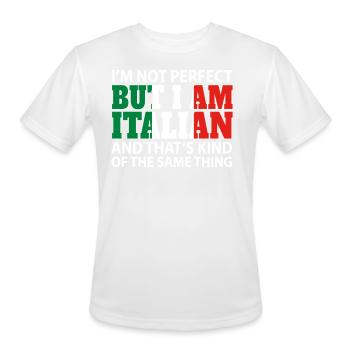 Italian - Men's Moisture Wicking Performance T-Shirt - white - Front - Jackson (183cm)