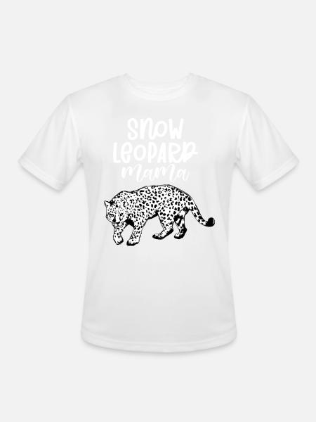 Snow Leopard Mama - Men's Moisture Wicking Performance T-Shirt - white