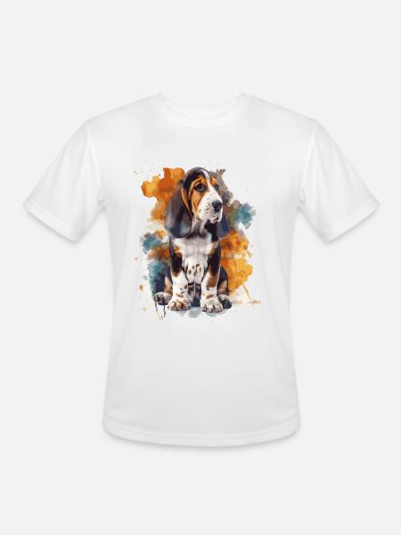 Basset Hound - Men's Moisture Wicking Performance T-Shirt - white