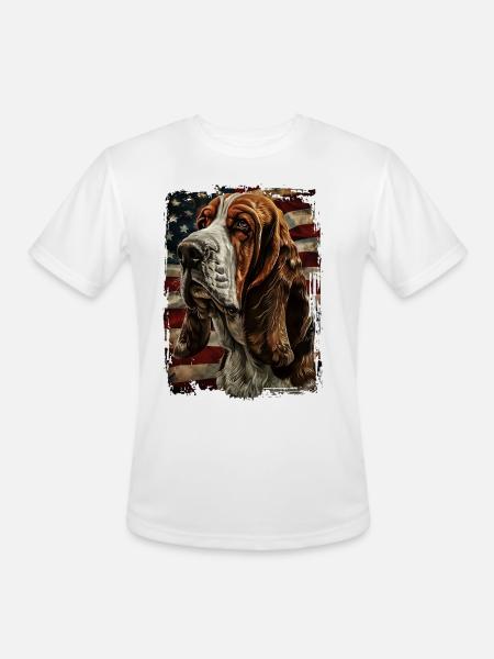 Basset Hound - Men's Moisture Wicking Performance T-Shirt - white