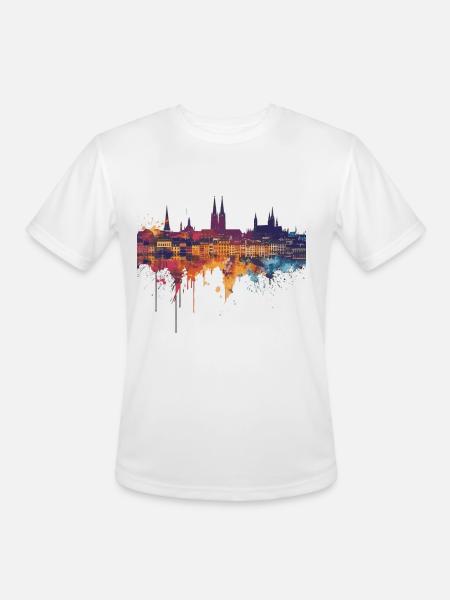 Bordeaux - Men's Moisture Wicking Performance T-Shirt - white