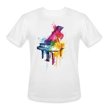 Piano - Men's Moisture Wicking Performance T-Shirt - white - Front - Jackson (183cm)