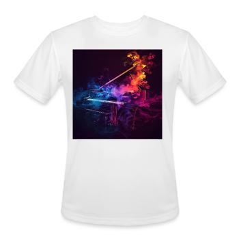 Piano - Men's Moisture Wicking Performance T-Shirt - white - Front - Jackson (183cm)