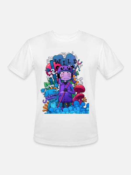Wild Dreamer Neon Mushrooms - Men's Moisture Wicking Performance T-Shirt - white