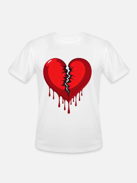 broken heart - Men's Moisture Wicking Performance T-Shirt - white