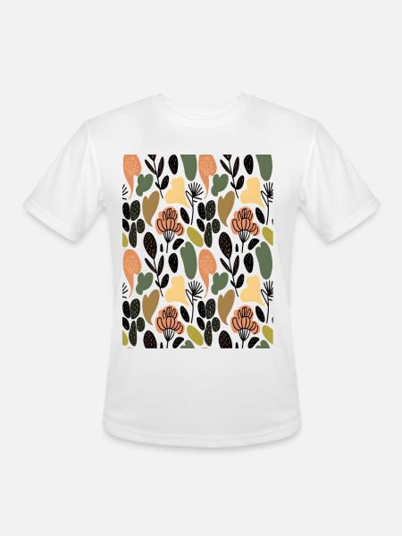 Rustic Botanical Floral Pattern - Men's Moisture Wicking Performance T-Shirt - white