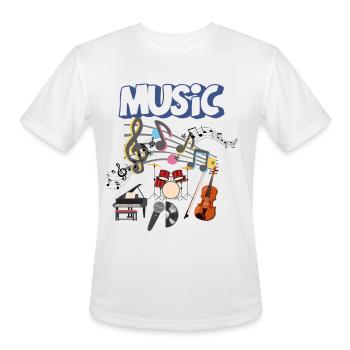 Vibrant Music Ensemble Illustration - Men's Moisture Wicking Performance T-Shirt - white - Front - Jackson (183cm)
