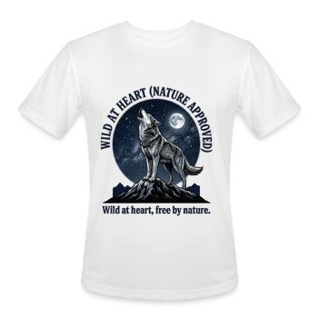 Moonlit Wolf Howl in Night Sky - Men's Moisture Wicking Performance T-Shirt - white - Front - Jackson (183cm)