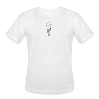 Minimal Ice Cream Cone Line Art - Men's Moisture Wicking Performance T-Shirt - white - Front - Jackson (183cm)