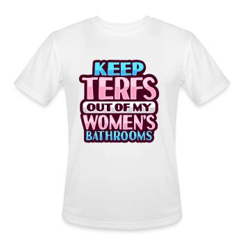 No Terfs Transfeminism Trans Trans Person - Men's Moisture Wicking Performance T-Shirt - white - Front - Jackson (183cm)
