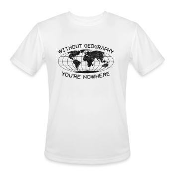 Earth Globe Geography Teacher Fun Quote - Men's Moisture Wicking Performance T-Shirt - white - Front - Jackson (183cm)