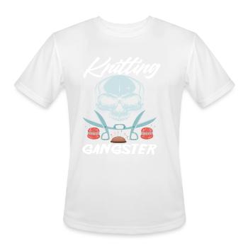 Knitting Wool Needles Hobby Knitter - Men's Moisture Wicking Performance T-Shirt - white - Front - Jackson (183cm)