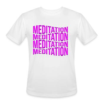 meditation - Men's Moisture Wicking Performance T-Shirt - white - Front - Jackson (183cm)