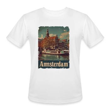 Vintage Amsterdam Canal Netherlands for a - Men's Moisture Wicking Performance T-Shirt - white - Front - Jackson (183cm)
