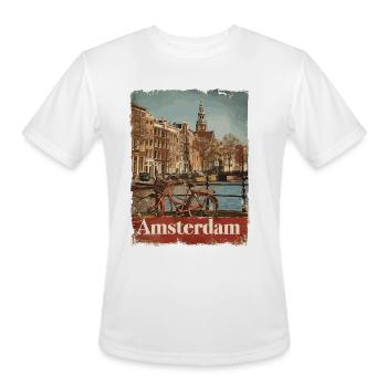 Vintage Amsterdam Canal Netherlands for a - Men's Moisture Wicking Performance T-Shirt - white - Front - Jackson (183cm)