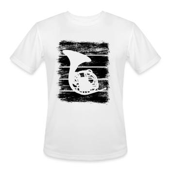 French Horn - Men's Moisture Wicking Performance T-Shirt - white - Front - Jackson (183cm)