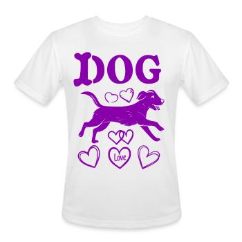 Playful Heartfelt Dog Illustration - Men's Moisture Wicking Performance T-Shirt - white - Front - Jackson (183cm)