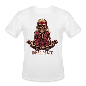 Inner Peace Skeleton Meditation - Men's Moisture Wicking Performance T-Shirt - white - Front - Jackson (183cm)