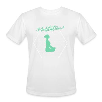 meditation - Men's Moisture Wicking Performance T-Shirt - white - Front - Jackson (183cm)