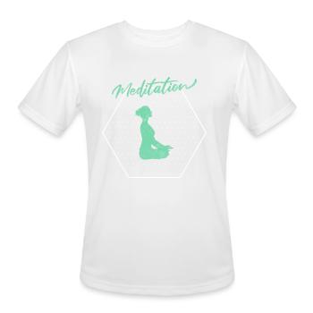 meditation - Men's Moisture Wicking Performance T-Shirt - white - Front - Jackson (183cm)
