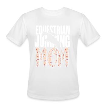 Equestrian Jumping Mom - Men's Moisture Wicking Performance T-Shirt - white - Front - Jackson (183cm)