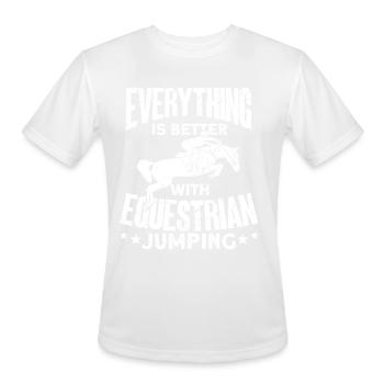Everything Is Better With Equestrian Jumping - Men's Moisture Wicking Performance T-Shirt - white - Front - Jackson (183cm)