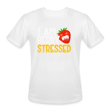 I Am Berry Stressed Stawberry Picking Berry Fruit - Men's Moisture Wicking Performance T-Shirt - white - Front - Jackson (183cm)