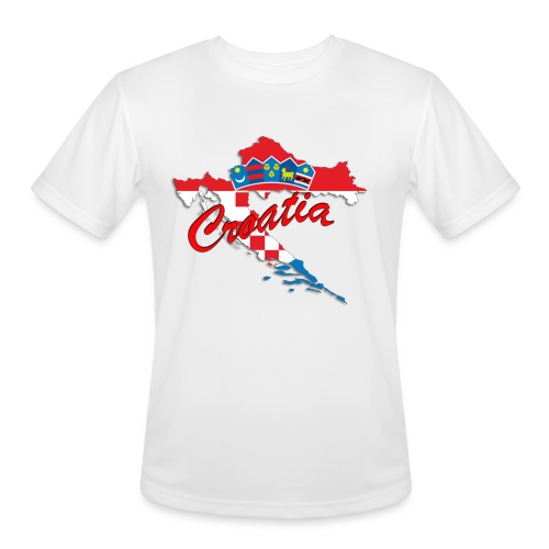 Croatia Football Team Colours T-Shirt Treasure Des - Men's Moisture Wicking Performance T-Shirt