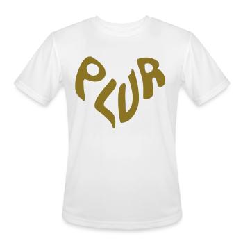 PLUR - Peace love unity and respect - Men's Moisture Wicking Performance T-Shirt - white - Front - Jackson (183cm)