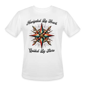 Nautical Compass Star - Vintage Navigator's Symbol - Men's Moisture Wicking Performance T-Shirt - white - Front - Jackson (183cm)