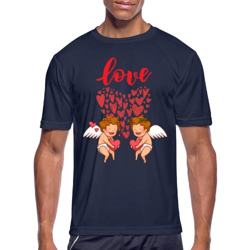 Cupid Love Designs, cupid love angel vibration. - Men's Moisture Wicking Performance T-Shirt