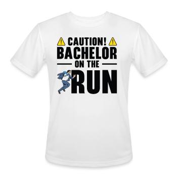 Bachelor Caution Groom Marrying Wedding Day - Men's Moisture Wicking Performance T-Shirt - white - Front - Jackson (183cm)