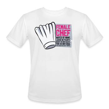 Female Chef Cooking Meals Food Lover - Men's Moisture Wicking Performance T-Shirt - white - Front - Jackson (183cm)