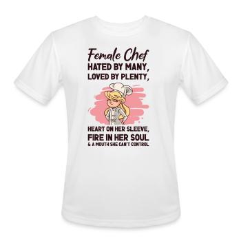 Female Chef Cooking Meals Food Lover - Men's Moisture Wicking Performance T-Shirt - white - Front - Jackson (183cm)