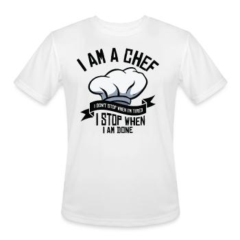 Chef Cooking Meals Culinary Cooks Baking - Men's Moisture Wicking Performance T-Shirt - white - Front - Jackson (183cm)