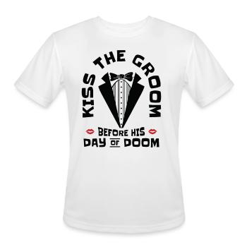 Bachelor Wedding Day Doom Kissing Groom - Men's Moisture Wicking Performance T-Shirt - white - Front - Jackson (183cm)